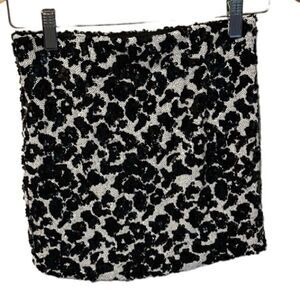 Guess Black & White Sequin Bodycon Mini Skirt Women’s Size XS